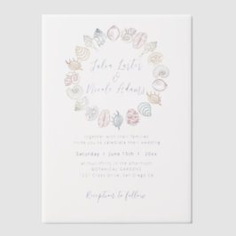 Simple Beach Blue Ocean Seashell Wedding