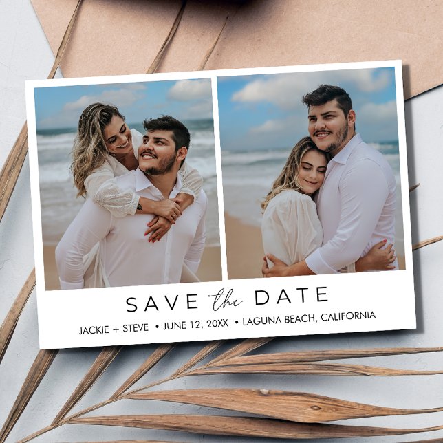 Simple Beach Foto California Wedding Save The Date (Simple Beach Photo California Wedding Save The Date)