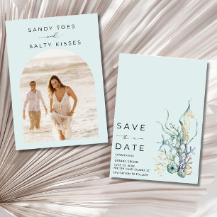 Simple Beach Wedding Foto Save the Date