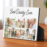 Simple Best Daddy Ever Custom 6 Photo Collage Fotoplatte<br><div class="desc">Keep it heartfelt and timeless with this simple 6 photo collage plaque featuring the message Best Daddy Ever. Designed with a clean layout to highlight your favorite memories, this custom wood plaque is the perfect gift for Fathers Day, birthdays, or just to show love and appreciation. Printed on smooth, durable...</div>