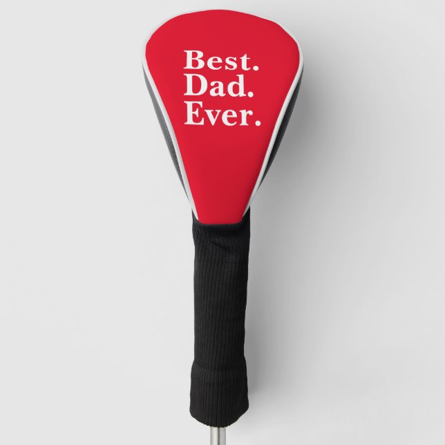 Simple Best Vater Ever White Typografy on Red Golf Headcover (Vorderseite)