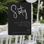 Simple Black 60. Geburtstagsparty Einladung<br><div class="desc">60. Geburtstagsfeier Party Einladung. Schwarzweißtext. Einfach. Nur Text. Abgerundet.</div>