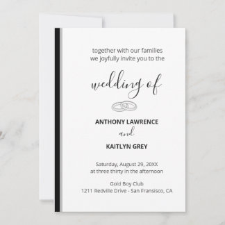 Simple Black and White Formal Wedding - Custom Einladung