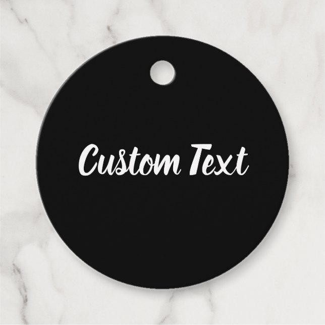 Simple Black and White Script Cursive Text Geschenkanhänger (Vorderseite)