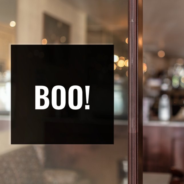 Simple Black Boo Happy Halloween Fensteraufkleber (Von Creator hochgeladen)