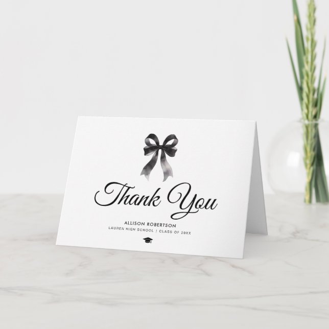 Simple black bow Folded Greeting Card Karte (Vorderseite)