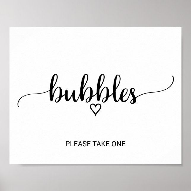 Simple Black Calligraphy Bubbles Signing Poster (Vorne)