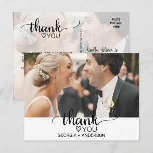 Simple Black Calligraphy Foto Vielen Dank Postkarte