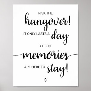 Simple Black Calligraphy Hangover & Erinnerungen U Poster