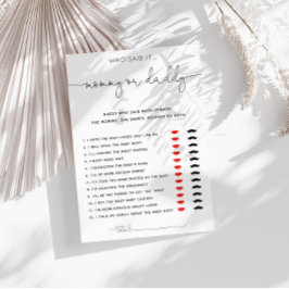 Simple Black Calligraphy Mommy oder Daddy Game