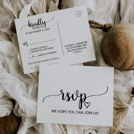 Simple Black Calligraphy Song Request UAWG Einladungspostkarte