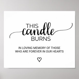 Simple Black Calligraphy This Candle Burns Sign Poster