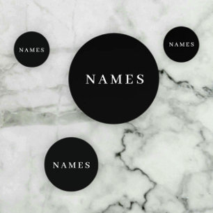 Simple Black Custom Add Your Name Elegant Konfetti