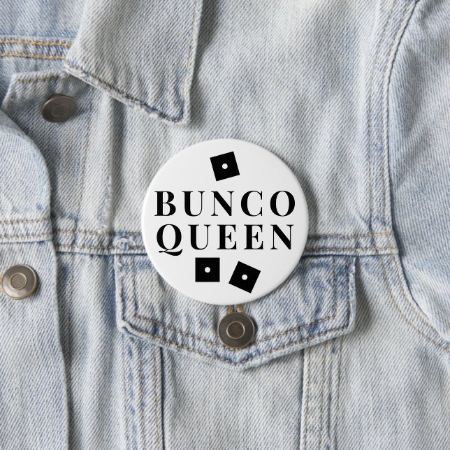 Simple Black Dice Bunco Queen Button (Beispiel)
