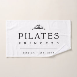 Simple Black Girly Personalized Pilates Princess Handtuch