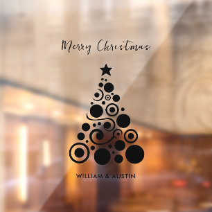 Simple Black Merry Christmas Business Office Fensteraufkleber