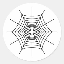 Simple Black Spiderweb Shape Halloween Runder Aufkleber