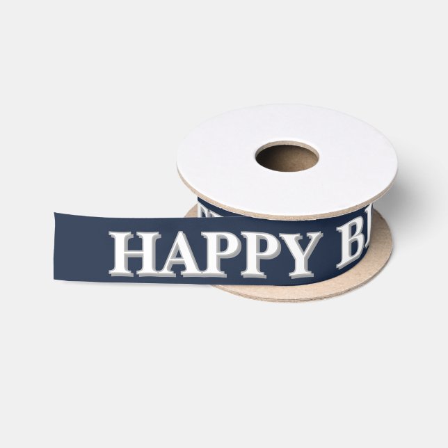Simple Black & White Birthday Wish  Satinband (Spule)