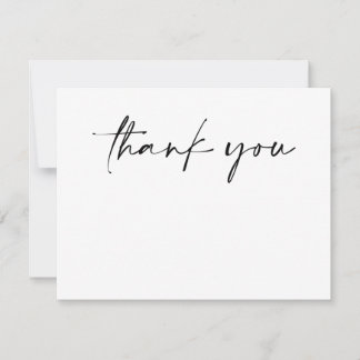 Simple Black & White Modern Minimalist Thank You Mitteilungskarte