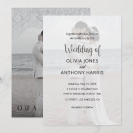 Simple Black & White Overlay Photo Wedding Einladung