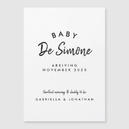 Simple Black White Typogrpahy Pregnancy Magnetkarte