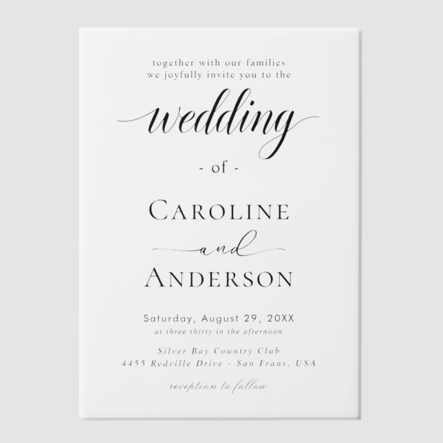 Simple Black & White wedding Vellum Overlay (Vorderseite)