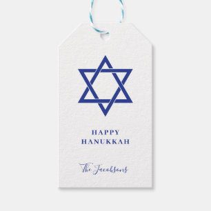 Simple Blue and White Star von David Happy Hanukka Geschenkanhänger