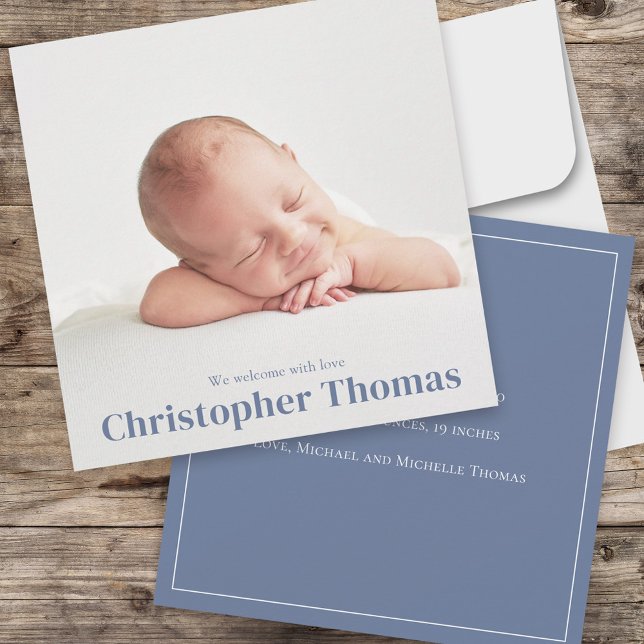 Simple Blue Baby Minimalistisch Minimal Classic Ni Ankündigung (Von Creator hochgeladen)