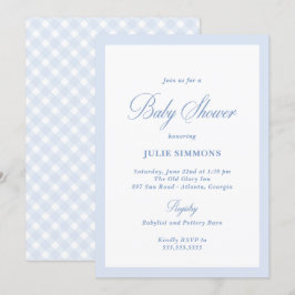 Simple Blue Baby Shower Classic Einladung