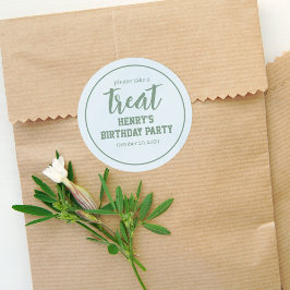 Simple Blue Birthday Minimalistisch Whimsical Leck Runder Aufkleber