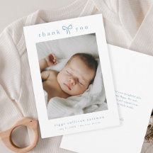 Simple Blue Bow Boy Baby Photo