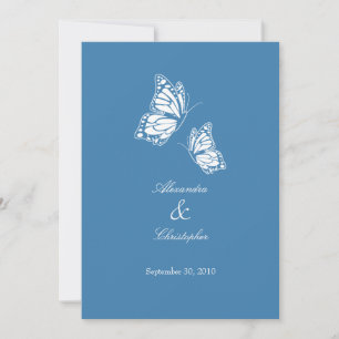 Simple Blue Butterflies Hochzeitserklärung Einladung