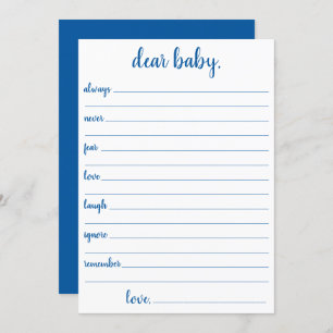 Simple Blue Dear Baby Cerulean Keepake Card Einladung