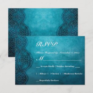 Simple Blue Elegance RSVP Karte