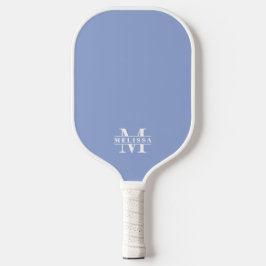 Simple Blue Elegant Monogram Pickleball Schläger