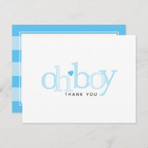 Simple Blue Heart Boy Baby Dusche Vielen Dank