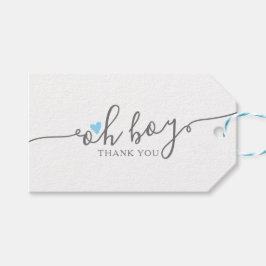 Simple Blue Heart Boy Baby Dusche Vielen Dank Geschenkanhänger