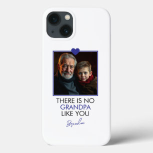 Simple Blue Heart Grandkid Grandparent Foto Case-Mate iPhone Hülle