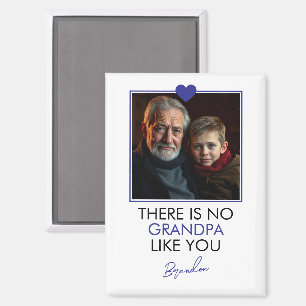 Simple Blue Heart Grandkid Grandparent Foto Magnet