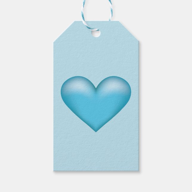 Simple Blue Heart Illustration Geschenkanhänger (Vorderseite)