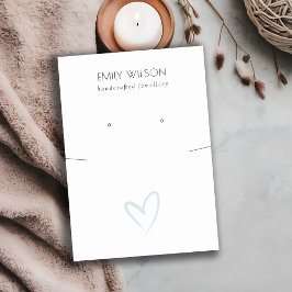 Simple Blue Heart Necklass Earring Display Visitenkarte