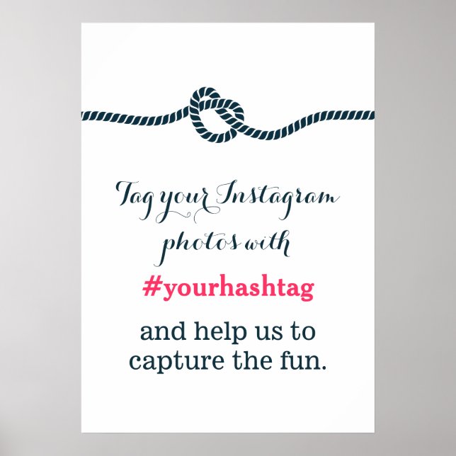 Simple Blue Knot Instagram Fotos Hashtag Zeichen Poster (Vorne)
