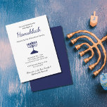 Simple Blue Menorah Family Hanukka Party Einladung<br><div class="desc">Hanukkah Party Einladung,  mit einer einfachen blauen Menorah und Schrift Typografie Design. Mit blau anpassbaren Buchstaben können Sie Ihre eigenen Informationen hinzufügen. Ein festlicher Weg,  um die erste Nacht von Chanukah mit Freunden und Familie zu feiern.</div>
