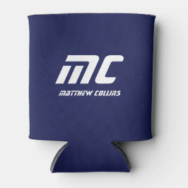 Simple Blue Modern Cooler Mit Monogramm Freund Dosenkühler