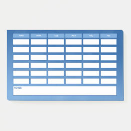 Simple Blue Ombre Weekly School Schedule Post-it Klebezettel
