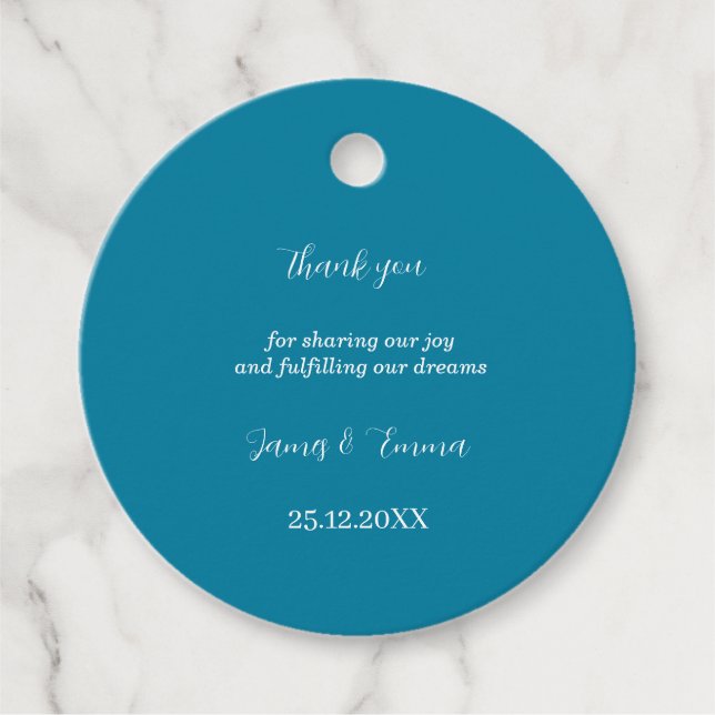 Simple Blue Personalisiert Wedding Geschenkanhänger (Vorderseite)