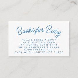 Simple Blue Playful Book Request Baby Dusche Begleitkarte