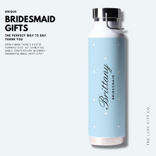 Simple Blue Polka Dot Bridesmaid Wasserflasche Trinkflasche