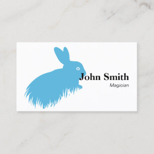 Simple Blue Rabbit Magician Business Card Visitenkarte
