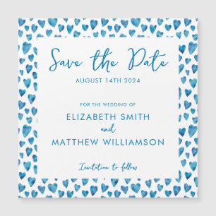 Simple Blue Save the Date Wedding Magnetkarte